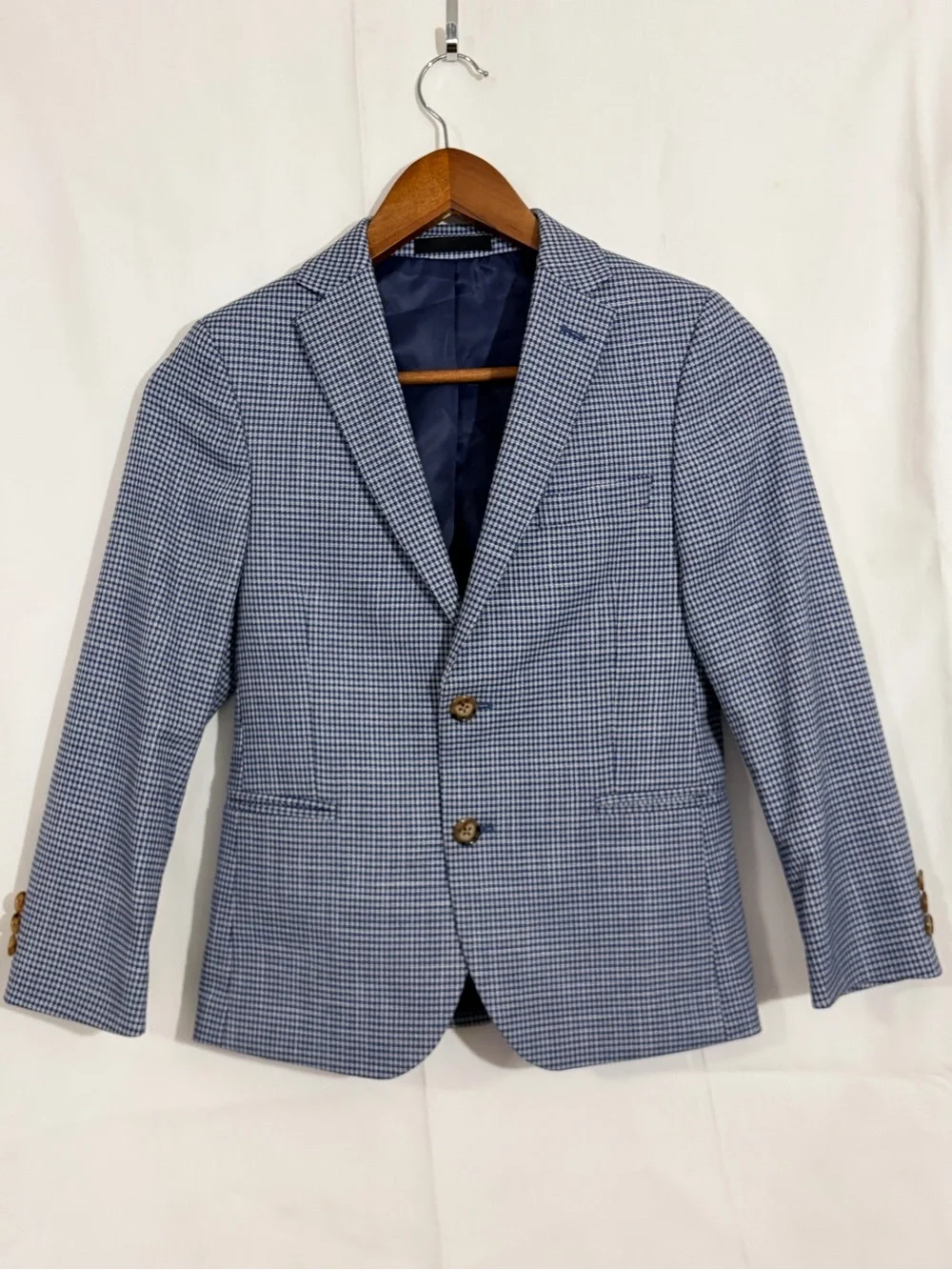 Lauren Ralph Lauren Boys 10R Blue White Gingham Sport Coat Blazer